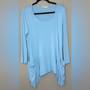 Entro  Asymmetrical Jersey Long Sleeve Blouse Womens Size Medium